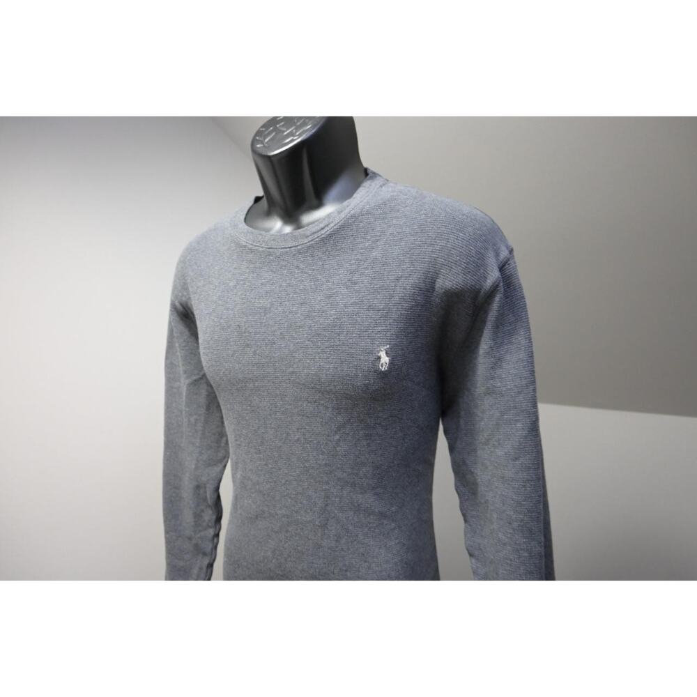 Polo Ralph Lauren Thermal Sweatshirt Gray Long Sleeve Sweater‎ Mens Size Large